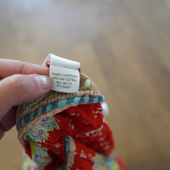 Band of Gypsies Anthro Dress Womens Small Red Bohemian Floral PANEX OVERSEAS - Picture 4 of 7